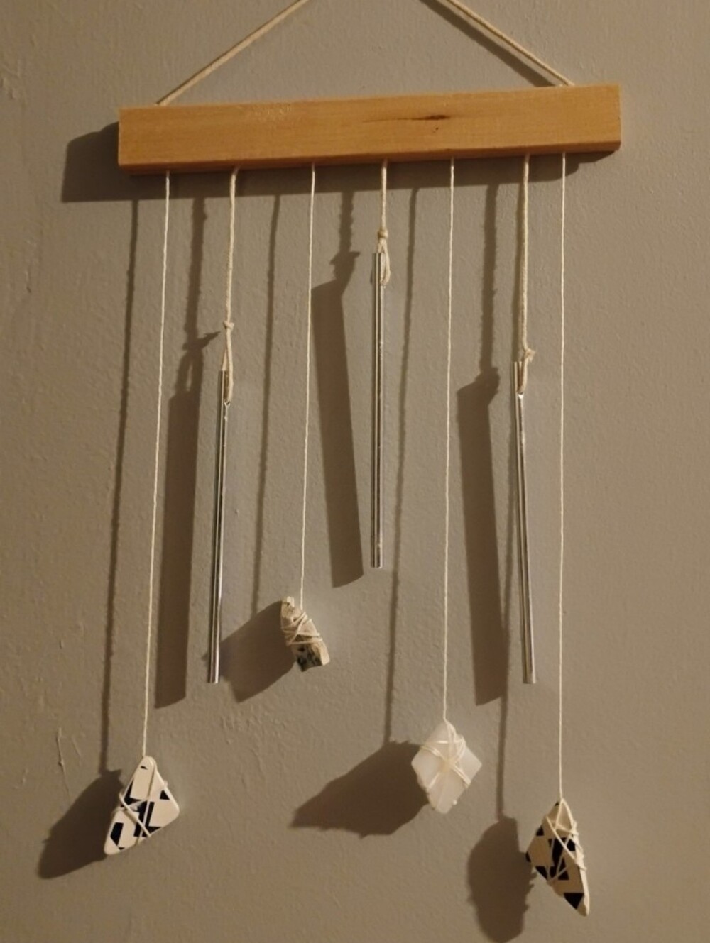 Indoor Wind chime/Reclaimed River Pottery And Riverglass/Upcycled/Unique